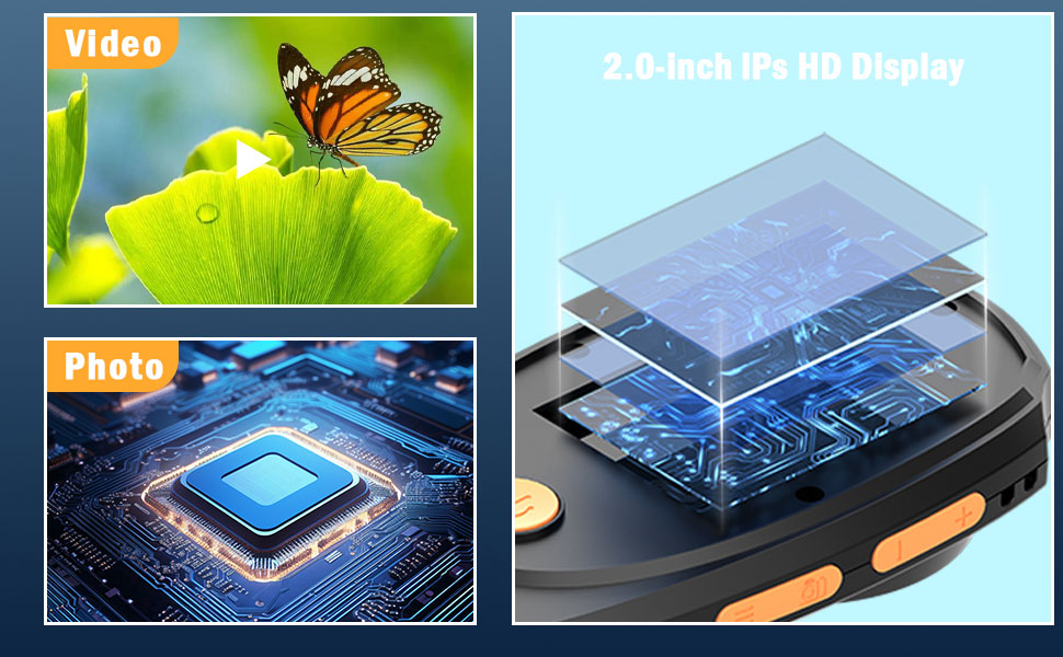 Handheld Portable Digital Microscope HD 2 megapixels Magnifying Glass 2.0 Inch Screen 500X Magnification For Reading, Plant Observation Coin Jewelry Identification Etc.