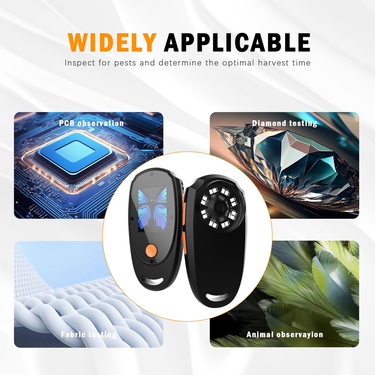 Handheld Portable Digital Microscope HD 2 megapixels Magnifying Glass 2.0 Inch Screen 500X Magnification For Reading, Plant Observation Coin Jewelry Identification Etc.