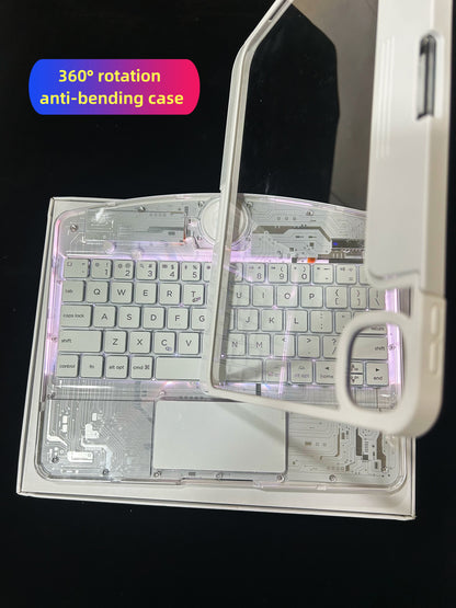iPad Keyboard Tablet Case Suitable For iPad Pro 13inch 2024 / Air6 / iPad Pro 11/ iPad 7/8/9、ipad Air 13-Inch 2025 All In One Trackpad Magic Keyboard 360° Rotation Tablet Cover