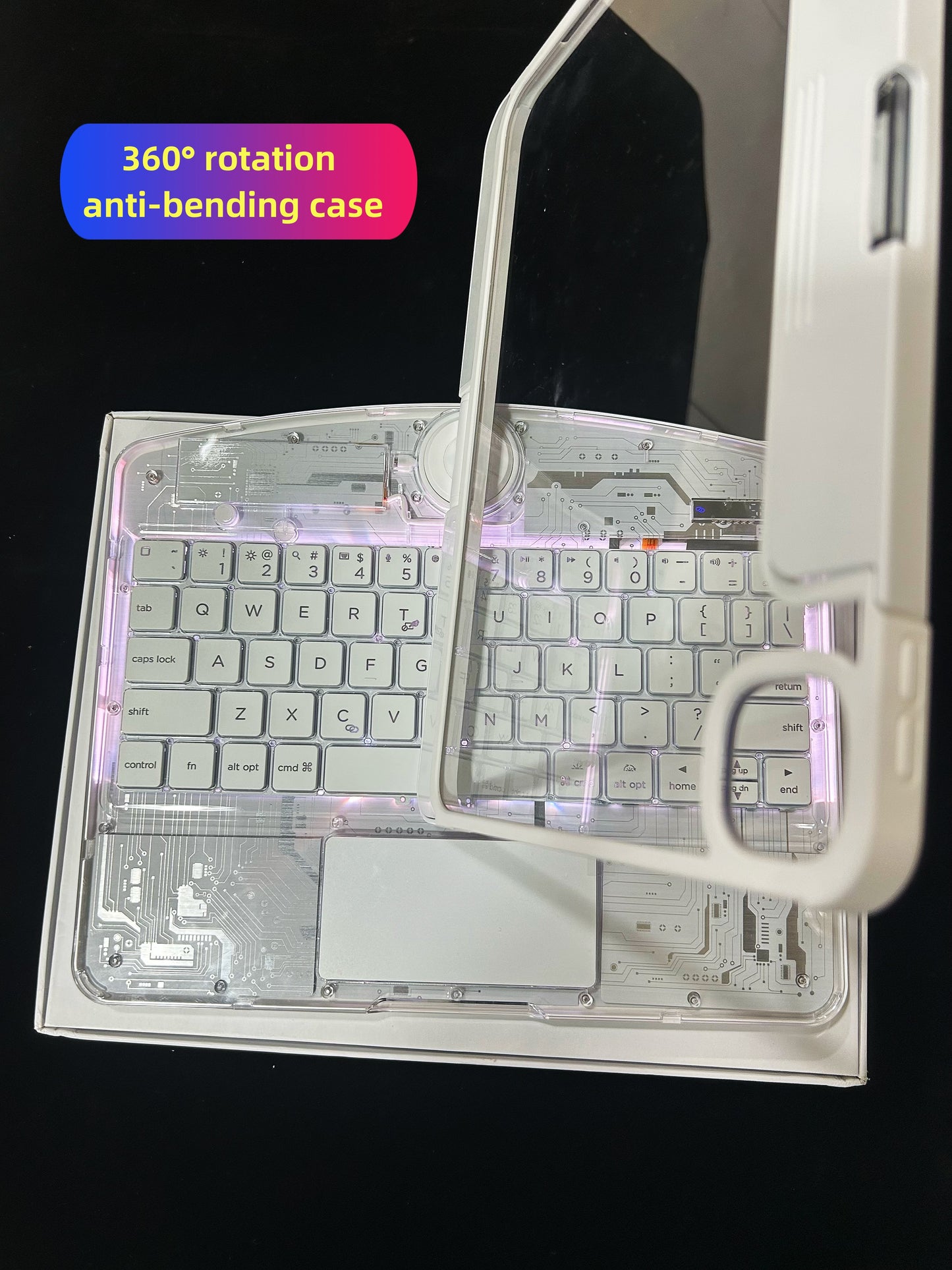 iPad Keyboard Tablet Case Suitable For iPad Pro 13inch 2024 / Air6 / iPad Pro 11/ iPad 7/8/9、ipad Air 13-Inch 2025 All In One Trackpad Magic Keyboard 360° Rotation Tablet Cover
