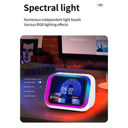 AI multi-functional smart Bluetooth Speaker HD screen AI voice assistant alarm clock call play music magic lights smart Bluetooth speaker