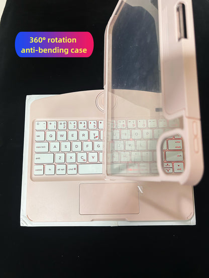 iPad Keyboard Tablet Case Suitable For iPad Pro 13inch 2024 / Air6 / iPad Pro 11/ iPad 7/8/9、ipad Air 13-Inch 2025 All In One Trackpad Magic Keyboard 360° Rotation Tablet Cover