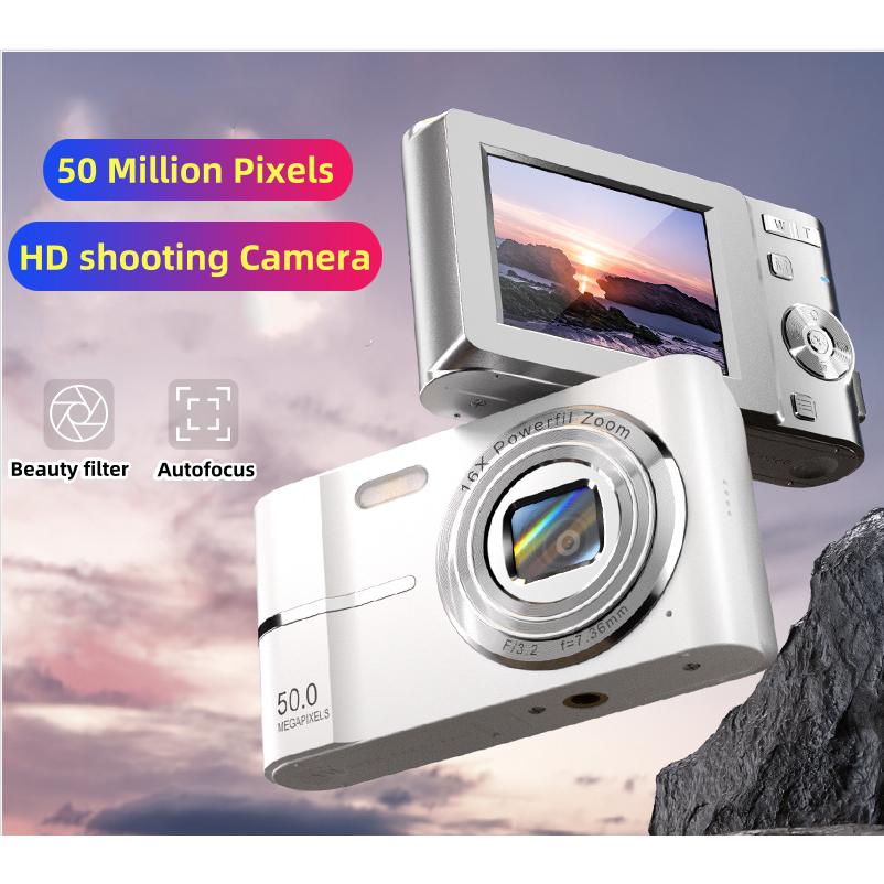 HD 50MP Digital Camera 1080P Student Pocket Camera Support AF Autofocus 16X Zoom 2.4 Inch Retro Portable Compact Small Video Cam.[Free 32GB memory card]