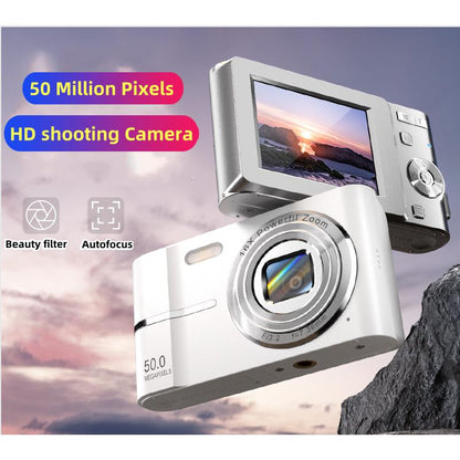 HD 50MP Digital Camera 1080P Student Pocket Camera Support AF Autofocus 16X Zoom 2.4 Inch Retro Portable Compact Small Video Cam.[Free 32GB memory card]