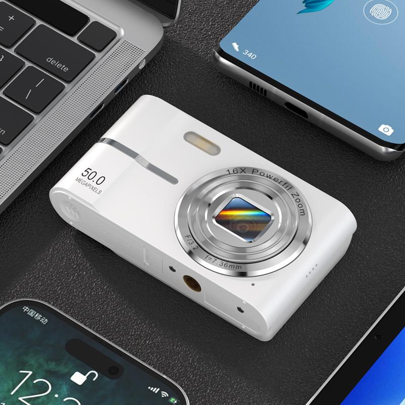 HD 50MP Digital Camera 1080P Student Pocket Camera Support AF Autofocus 16X Zoom 2.4 Inch Retro Portable Compact Small Video Cam.[Free 32GB memory card]