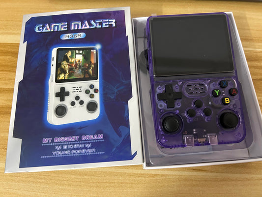 R36S retro handheld game console 3.5 inch HD IPS screen portable pocket video player 64GB games .(Give away a game console bag)