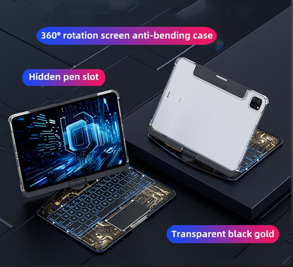 iPad Keyboard Tablet Case Suitable For iPad Pro 13inch 2024 / Air6 / iPad Pro 11/ iPad 7/8/9、ipad Air 13-Inch 2025 All In One Trackpad Magic Keyboard 360° Rotation Tablet Cover