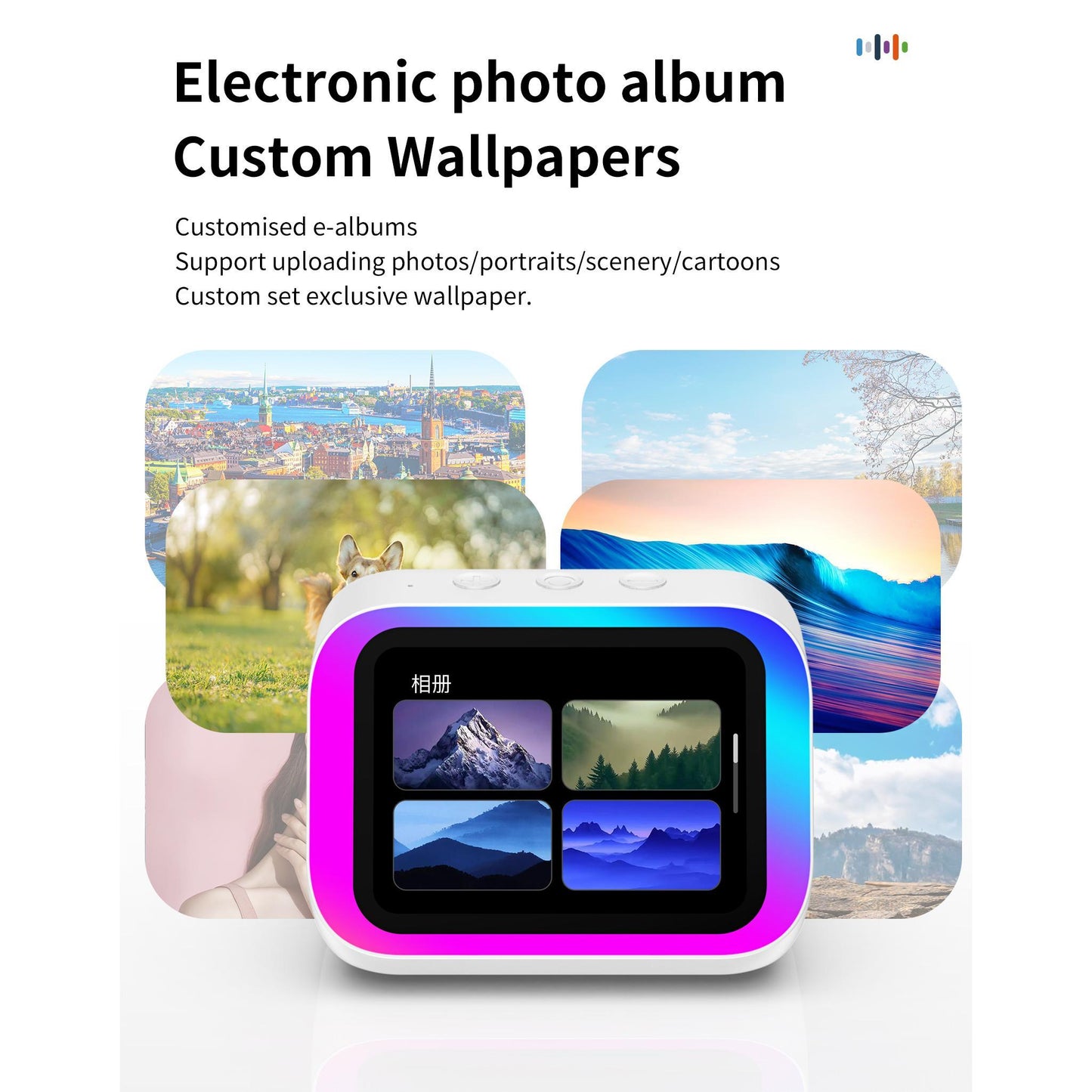 AI multi-functional smart Bluetooth Speaker HD screen AI voice assistant alarm clock call play music magic lights smart Bluetooth speaker