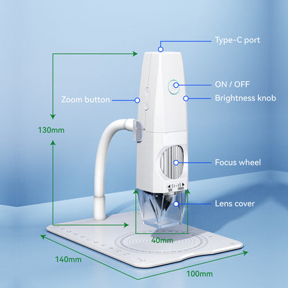 50X-1000X HD WiFi Digital Microscope Phone PC Connected Photo Video Taking Portable Electronic Microscope  for Skin Hair Jewelry Ancient Coins